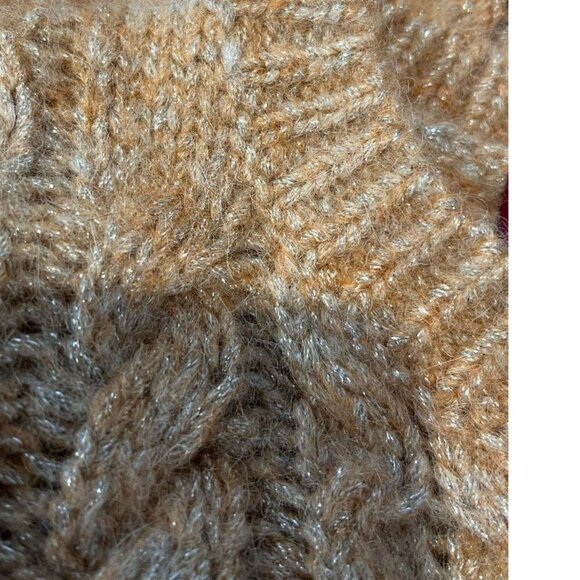 SIES MARJAN METALLIC GOLD CABLE KNIT  SWEATER XS - Picture 5 of 7